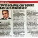 Know Your Customer (KYC) write-up in Times of India