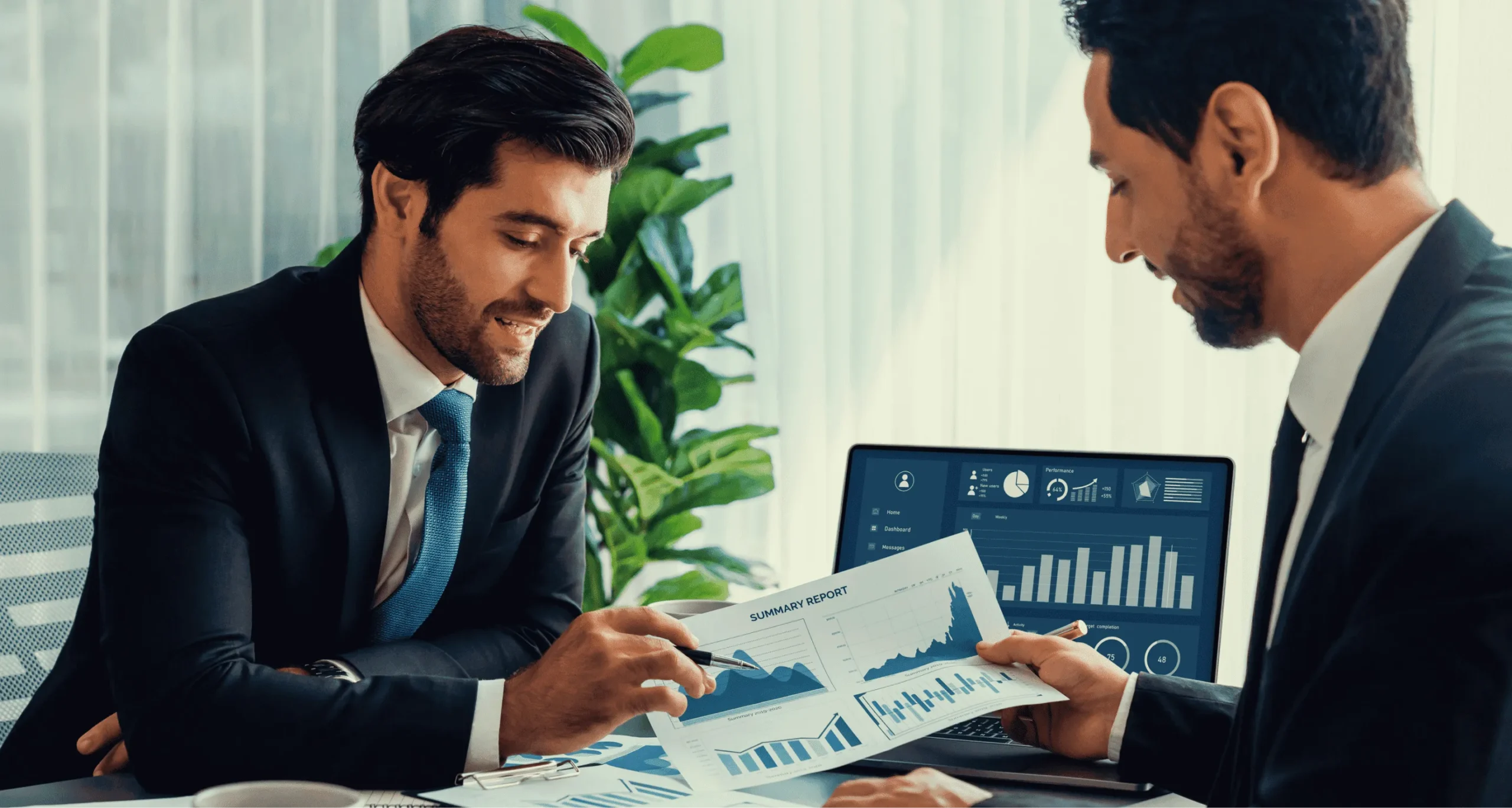 financial advisor discussing mutual fund portfolio with client